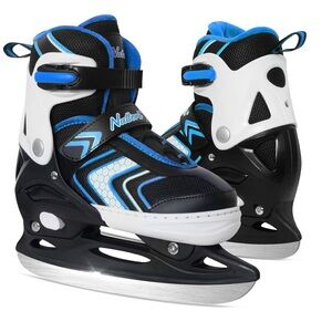 Blue and Black Ice Skates